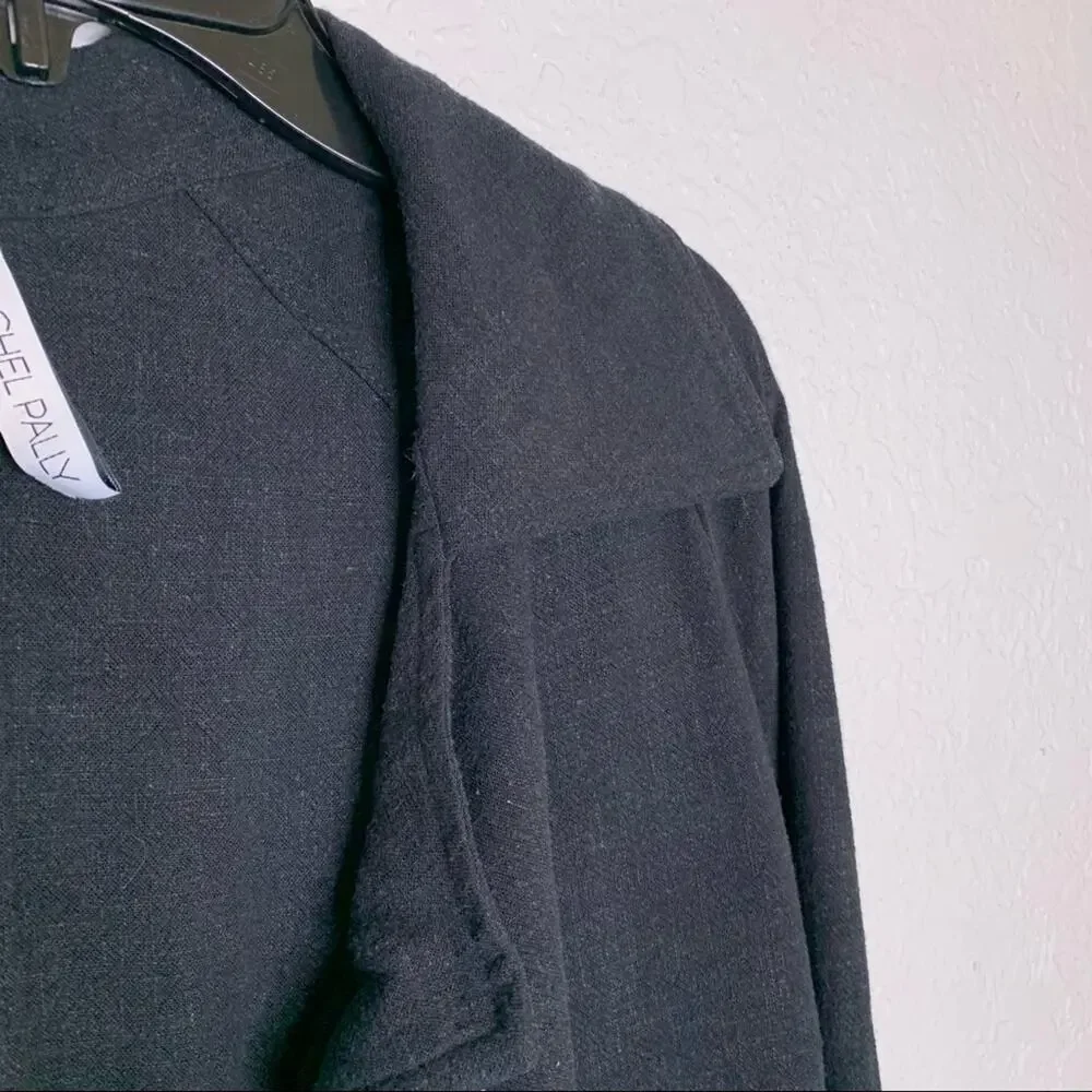 Rachel Pally black linen blend duster jacket size Small